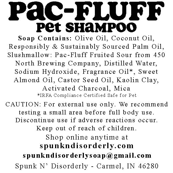 Pup Suds Pet Shampoo Label for 450 north brewing company pac-fluff by spunkndisorderly craft beer soaps
