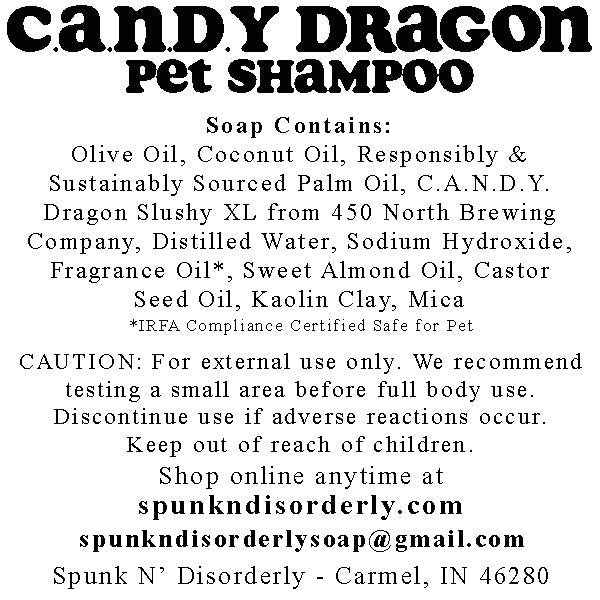Pup Suds Pet Shampoo Label for 450 north brewing company candy dragon by spunkndisorderly craft beer soaps