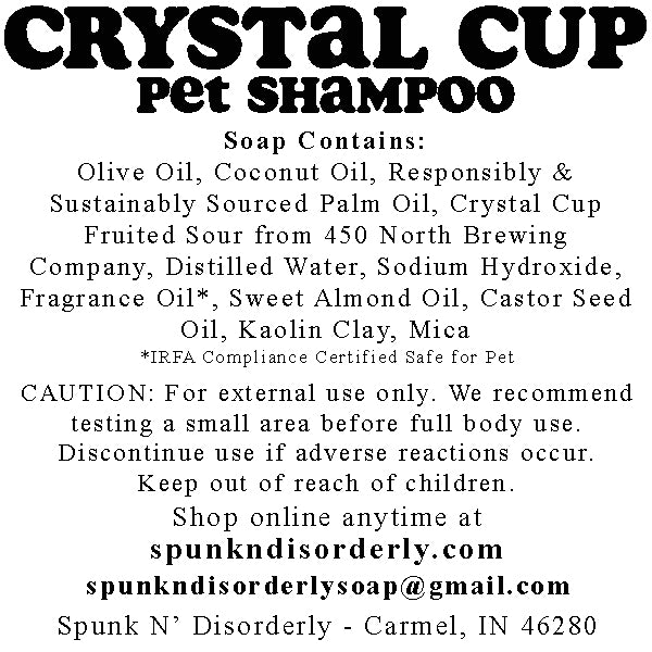 Pup Suds Pet Shampoo Label for 450 north brewing company crystal cup by spunkndisorderly craft beer soaps
