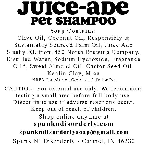 Pup Suds Pet Shampoo Label for 450 north brewing company juiceade by spunkndisorderly craft beer soaps