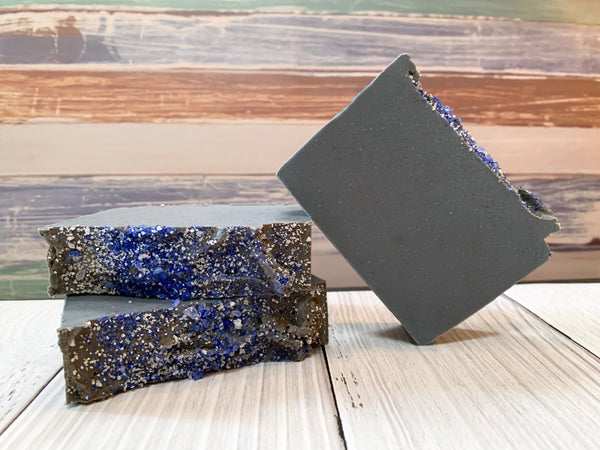 blue craft beer soap handmade in texas with elda m milk stout from no label brewing company sea salt beer soap spunkndisorderly