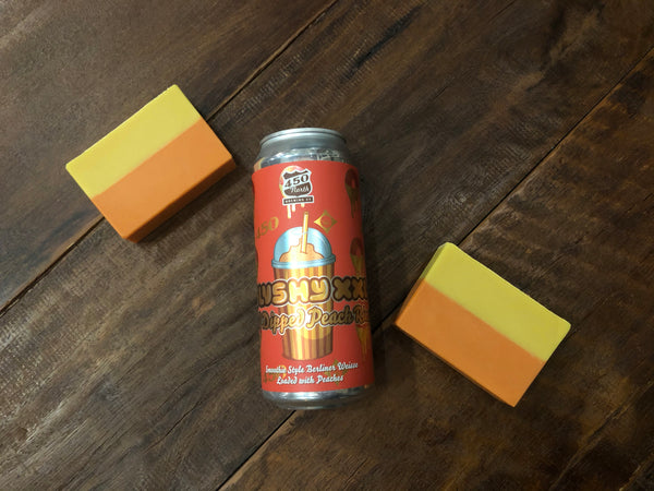 gold dipped peach rings slushy craft beer soap handmade in indiana 450 north brewing company craft beer soap spunkndisorderly peach soap for her