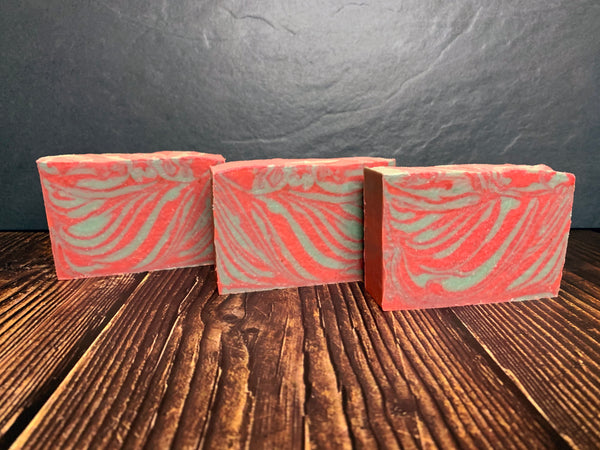 craft beer soap handmade in texas with el gran pepinillo craft beer from HopFusion Ale Works Fort Worth texas craft brewery red and green handmade soap spunkndisorderly craft beer soap handmade in texas