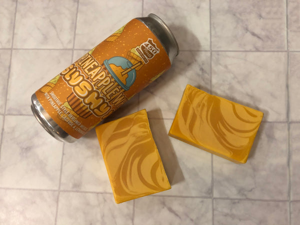 craft beer soap handmade with pineapple whip slushy xl beer from 450 north brewing company yellow pineapple soap