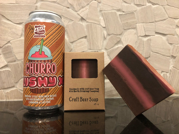 churro craft beer soap handmade in indiana with churro slushy xl beer from 450 north brewing company spunkndisorderly fun gift ideas