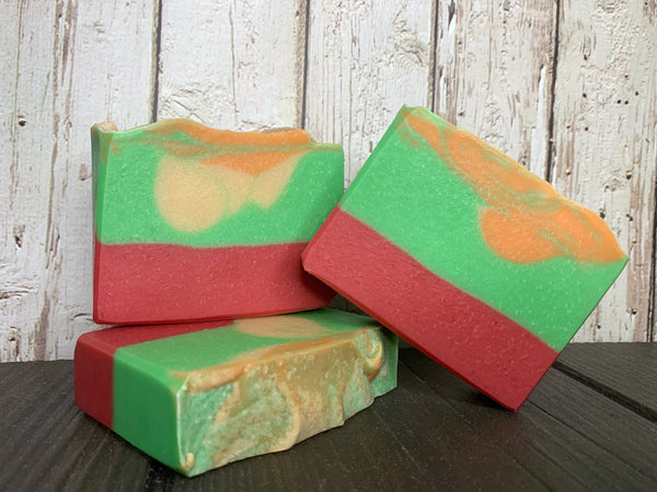 watermelon beer soap handmade in texas with texas beer from 3 nations brewing co texas craft brewery texas beer soap handmade in texas by spunkndisorderly craft beer soap for sale red and green watermelon beer soap