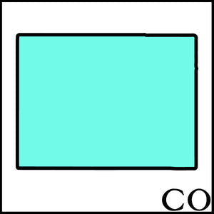 colorado state outline CO Colorado postal code Colorado craft beer soaps black outline with teal interior Colorado state outline