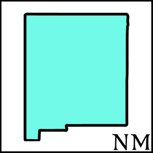 New Mexico State outline black NM outline teal fill New Mexico craft beer soaps 