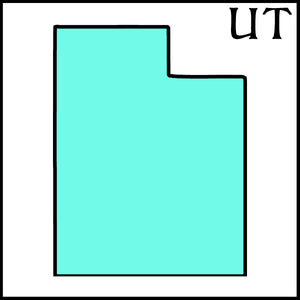 Utah state outline black Utah outline with teal interior Utah postal abbreviation UT