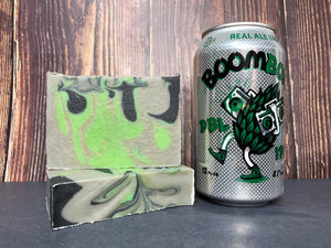 grey green and black beer soap with activated charcoal boombox dipa real ale brewing co texas craft beer soaps by spunkndisorderly beer soap spunkndisorderly.com