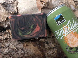 campside pale ale upland brewing co beer soap with activated charcoal by spunkndisorderly craft beer soaps spunkndisorderly.com