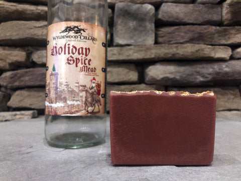 deep red mead soap handcrafted with holiday spice mead elderberry spiced mead from wyldewood cellars spunkndisorderly mead soap