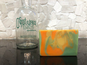 green orange and yellow beer soap pineapple mango kolsch creatures of habit brewing company craft beer soap by spunkndisorderly beer soaps spunkndisorderly.com