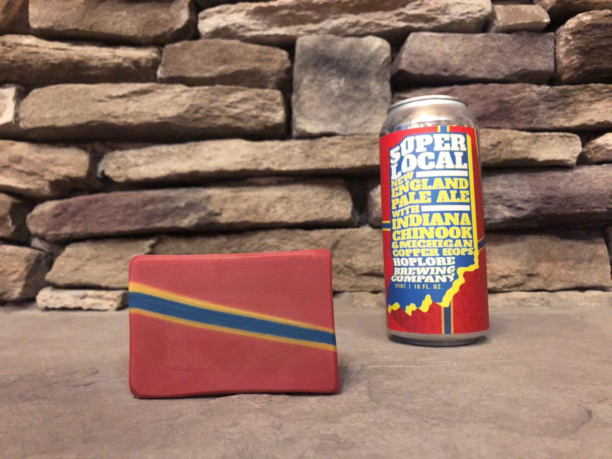 red yellow and blue beer soap made with super local from hoplore brewing company beer soap by spunkndisorderly craft beer soaps