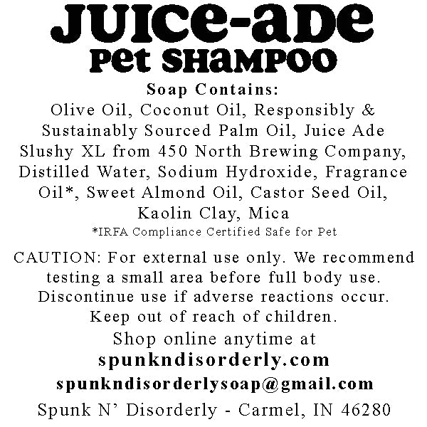 Pup Suds Pet Shampoo Label for 450 north brewing company juiceade by spunkndisorderly craft beer soaps 