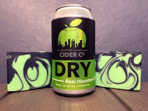 artisan cider soap handcrafted in texas with texas craft cider from Houston cider co dry apple cider green apple cider soap with activated charcoal black and green apple soap craft beer soaps by spunkndisorderly beer soaps handmade in texas with hard cider