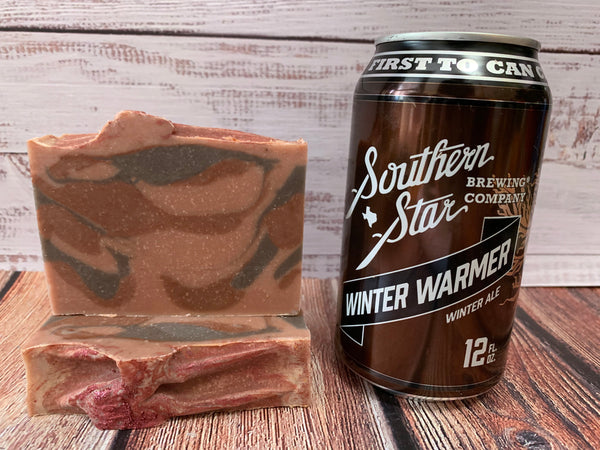 brown craft beer soap handmade in texas with winter warmer winter ale craft beer from southern star brewing company conroe texas craft brewery spunkndisorderly