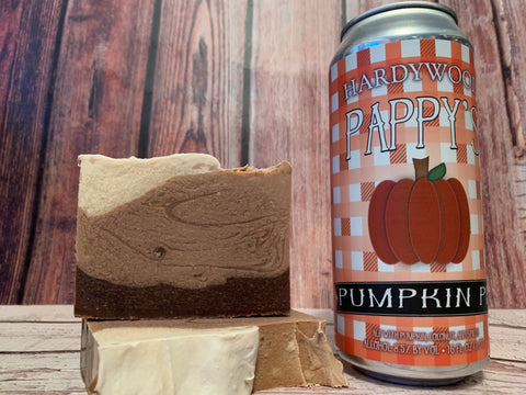 craft beer soap handmade with pappy's pumpkin pie craft beer from hardywood park craft brewery Richmond virigina craft brewery brown pumpkin craft beer soap