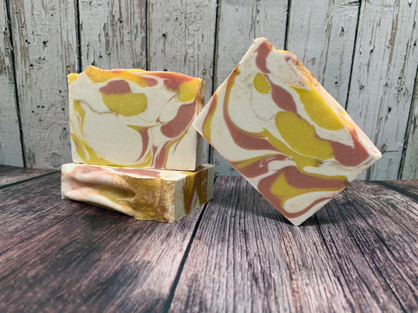 craft cider soap for her handmade in texas with rose cider from Saint Arnold brewing company rose all day cider soap spunkndisorderly handmade soaps