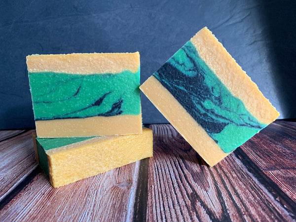 craft beer soap handmade in texas with hop gusher India pale ale Spindletap Brewery craft beer soap for him with lemon essential oil and activated charcoal spunkndisorderly