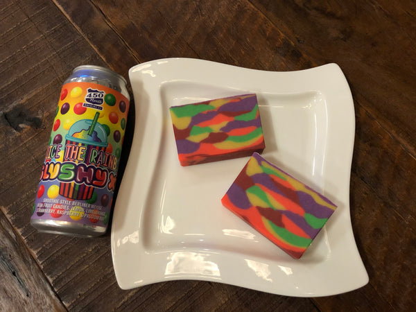 craft beer soap made with juice the rainbow slushy xl from 450 north brewing company indiana craft brewery skittles beer soap spunkndisorderly