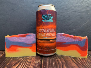 craft beer soap for her handmade in texas with coastal harmony double Ipa craft beer from urban south brewery htx houston texas craft brewery sunset beach soap for her artisan beer soaps spunkndisorderly
