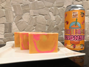 craft beer soap handmade with fruit basket slushy xl craft beer from 450 north brewing company indiana craft brewery pink orange yellow passionfruit nectarine beer soap spunkndisorderly