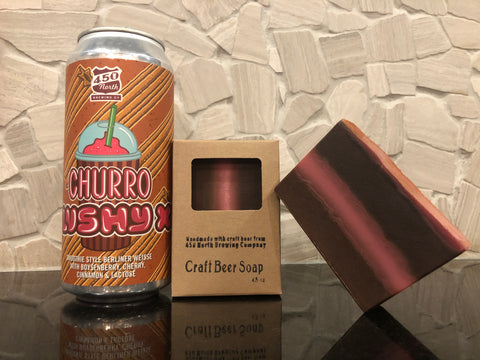 churro craft beer soap handmade in indiana with churro slushy xl beer from 450 north brewing company spunkndisorderly fun gift ideas 