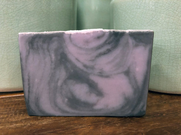 lavender beer soap artisan handmade soap with activated charcoal beer soap with lavender extract lilac and black beer soap spunkndisorderly craft beer soap handmade in Indiana with flowers for Algernon lavender ale from books and brews Indianapolis craft brewery