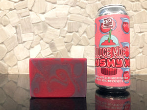 purple and red koolaid beer soap artisan soap handcrafted by spunkndisorderly craft beer soaps with juiceade slushy xl beer from 450 North Brewing company 