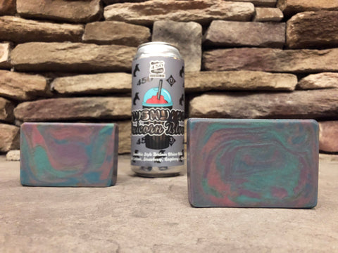 grey purple pink blue teal beer soap made with unicorn blood slushy xxl from 450 North Brewing company Columbus indiana craft brewery beer soaps by spunkndisorderly craft beer soaps for sale
